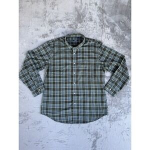 IZOD Men's Modern Fit Luxe Touch Twill Long Sleeve Button Down Shirt, Green, XL